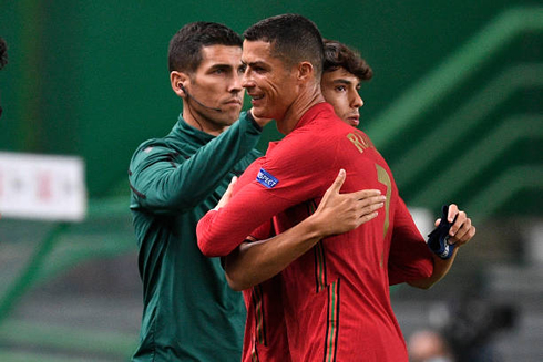 Cristiano Ronaldo comes out for João Félix