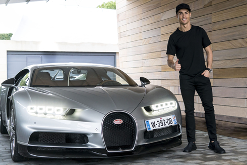 Cristiano Ronaldo showing off his cars