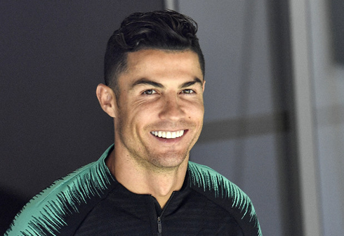 Cristiano Ronaldo smiling and showing happiness