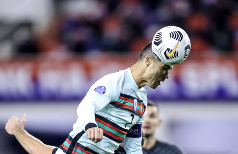 Cristiano Ronaldo rises to head the ball