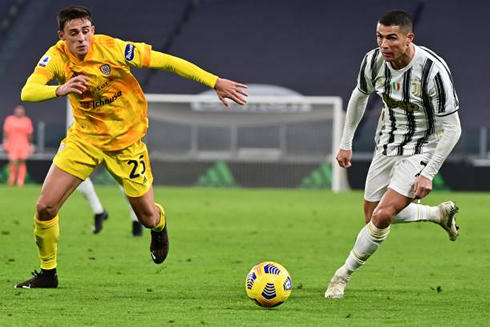 Cristiano Ronaldo in action in Juventus vs Cagliari