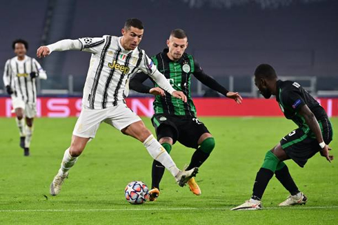 Cristiano Ronaldo in action vs Ferencvaros in 2020