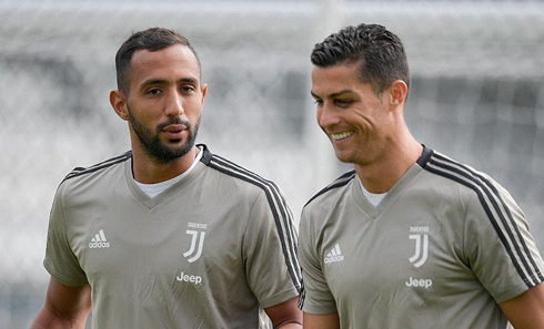 Benatia and Cristiano Ronaldo in Juventus training