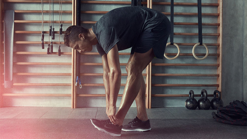 Cristiano Ronaldo doing stretches