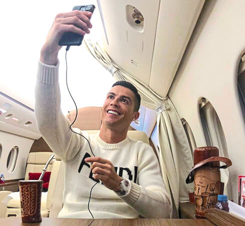 Cristiano Ronaldo taking photos for social media