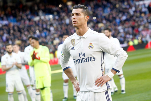 Cristiano Ronaldo receiving an award at the Santiago Bernabéu