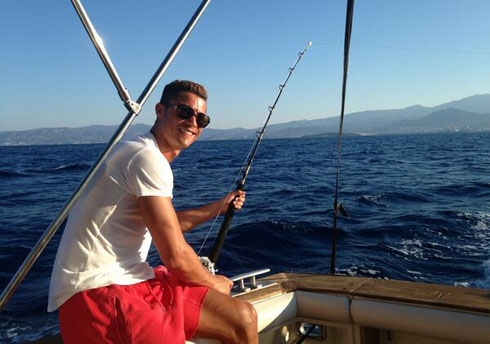 Cristiano Ronaldo fishing in his free time