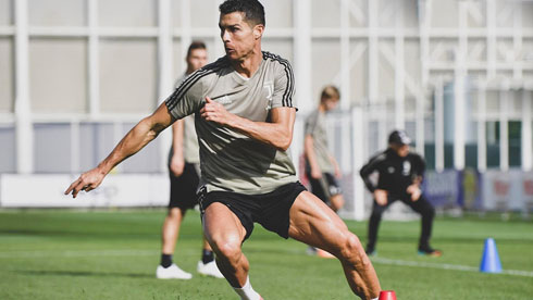 Cristiano Ronaldo hard working in training