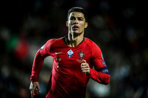 Cristiano Ronaldo in action for the Portuguese National Team