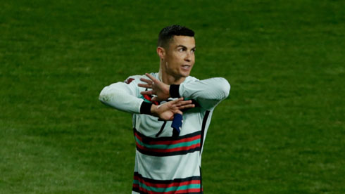 Cristiano Ronaldo frustrated with the referee decision