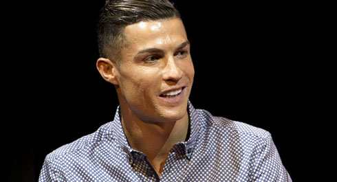 Cristiano Ronaldo smiling during an interview