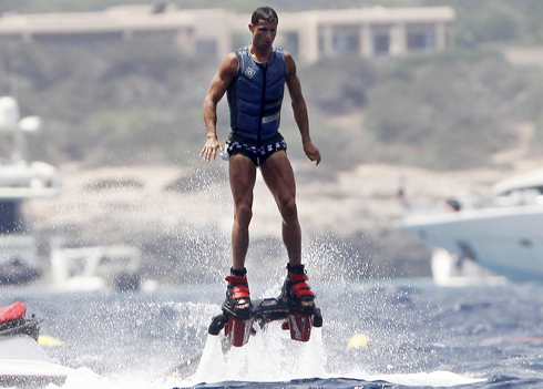 Cristiano Ronaldo and his flyboard hobbie