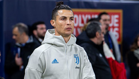 Cristiano Ronaldo focused before a game in the Champions League
