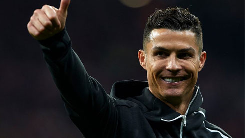 Cristiano Ronaldo confident and smiling before a match