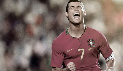 Cristiano Ronaldo joy after scoring a goal for Portugal