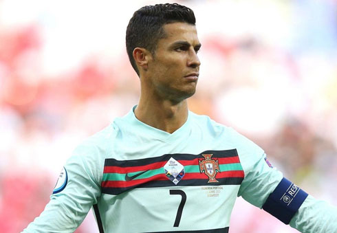 Cristiano Ronaldo wearing Portugal captain armband