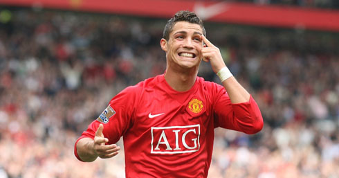 Cristiano Ronaldo scoring for Manchester United