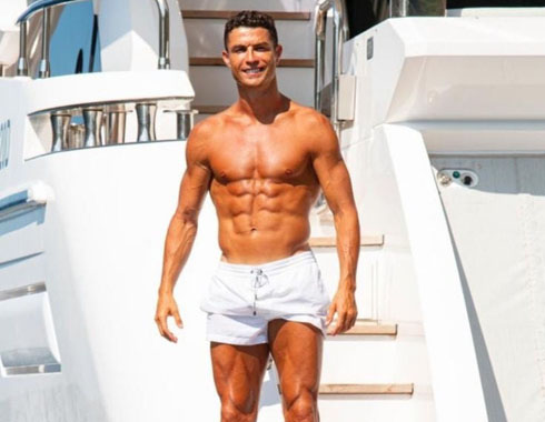 Cristiano Ronaldo in swimming shorts