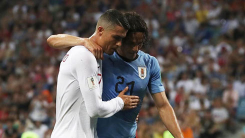 Cristiano Ronaldo thanking Cavani