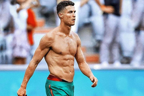 Cristiano Ronaldo shirtless in Portugal