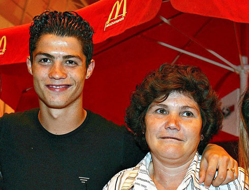 Cristiano Ronaldo and his mother