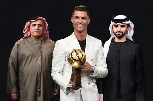 Cristiano Ronaldo winning awards in Dubai