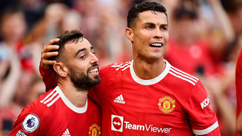 Bruno Fernandes and Cristiano Ronaldo in United in 2021