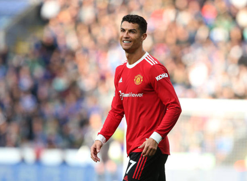 Cristiano Ronaldo in action for Man United in the Premier League in 2021