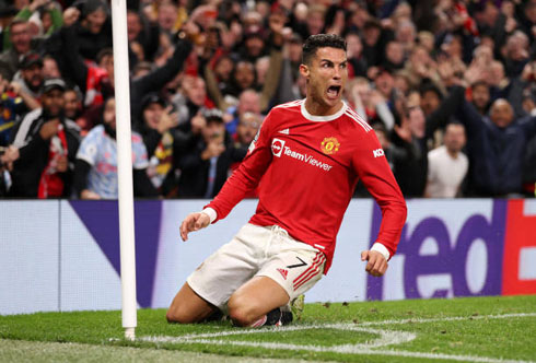 Cristiano Ronaldo goal celebration Old Trafford 2021