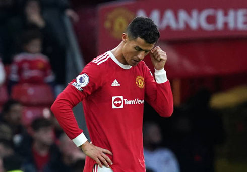 Cristiano Ronaldo playing for United at Old Trafford