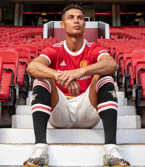 Cristiano Ronaldo admiring Old Trafford from the stands