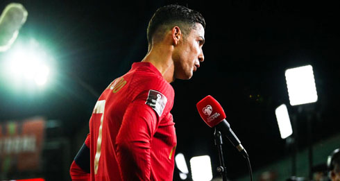 Cristiano Ronaldo giving a speech