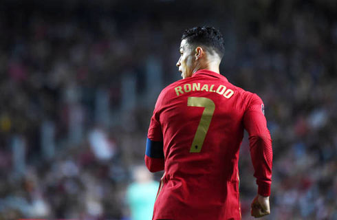 Cristiano Ronaldo wearing Portugal number 7 shirt