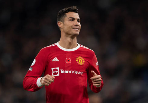 Cristiano Ronaldo playing for Man Utd in 2021