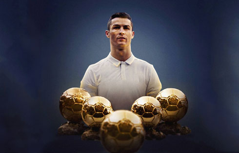 Cristiano Ronaldo and his 5 Ballon dOrs