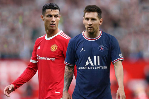 Cristiano Ronaldo vs Lionel Messi in Man Utd vs PSG in 2022