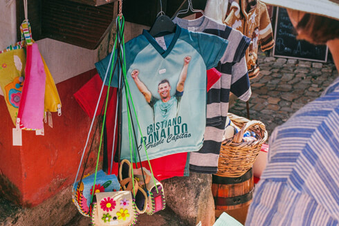 Cristiano Ronaldo merchandising sold in the streets