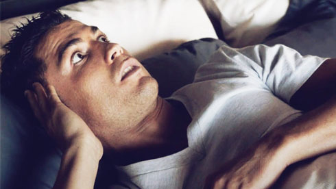 Cristiano Ronaldo resting in bed