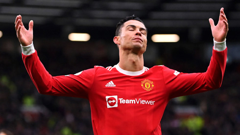 Cristiano Ronaldo despair during a game for United