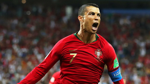 Cristiano Ronaldo joy after scoring for Portugal