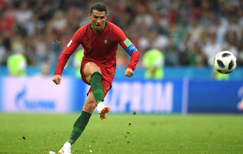Cristiano Ronaldo taking a free-kick for Portugal
