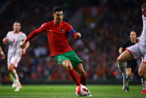 Cristiano Ronaldo dribbling opponents in Portugal vs North Macedonia