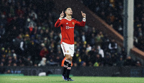 Cristiano Ronaldo thanking God for his goal