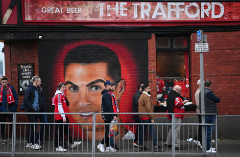 Cristiano Ronaldo wall picture at Old Trafford