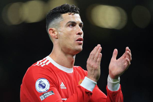 Cristiano Ronaldo applauding fans at the stadium