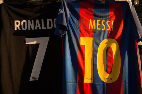 Cristiano Ronaldo and Messi shirts selling off