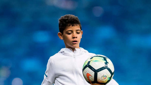 Cristiano Ronaldo Junior playing football