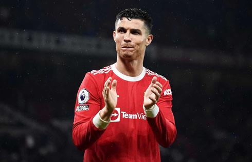 Cristiano Ronaldo thanking fans in the stands