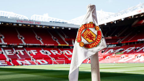 Man United corner flag at Old Trafford