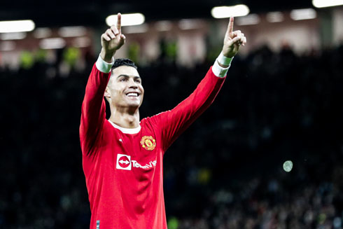 Cristiano Ronaldo celebrates another goal for United in 2022